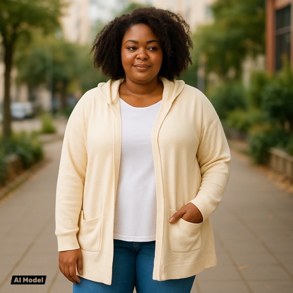 torrid Sweaters - Torrid Super Soft Plush Hoodie Cardigan Cream Size 3